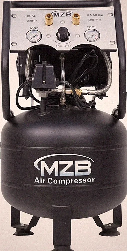 8-Gallon Ultra-Quiet Air Compressor 110V/60Hz Steel Air Tank 79 dB Noise Level