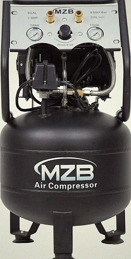 8 Gallon Ultra Quiet Air Compressor 110V/60Hz Steel Tanks Oil-Free 79dB