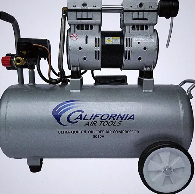 8010A 1.0 HP Ultra Quiet and Oil-Free Air Compressor, 8 Gallon Aluminum Tank, Li