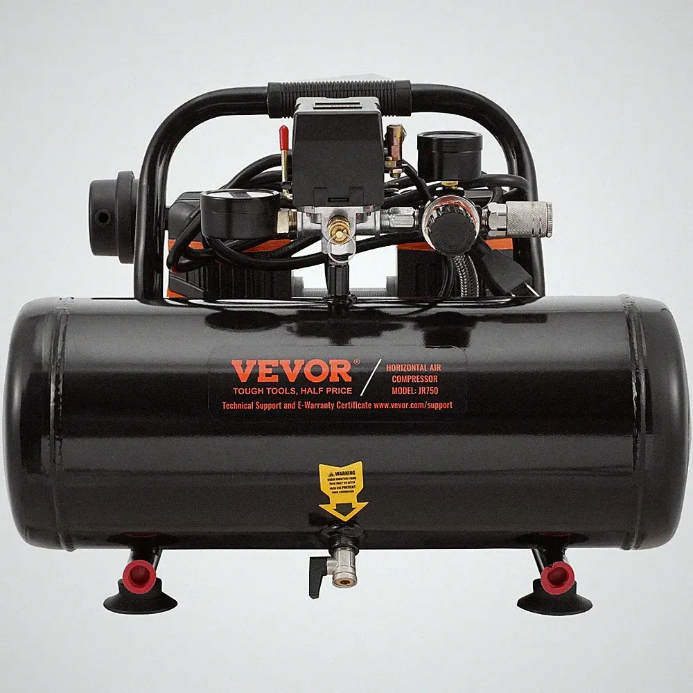 8bar 2-Gallon Air Compressor 835W Oil-Free Horizontal Lightweight