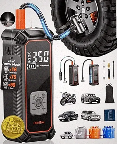 Cordless Tire Inflator Portable Air Compressor, 5400mAh (Car&SUV) 1-gray
