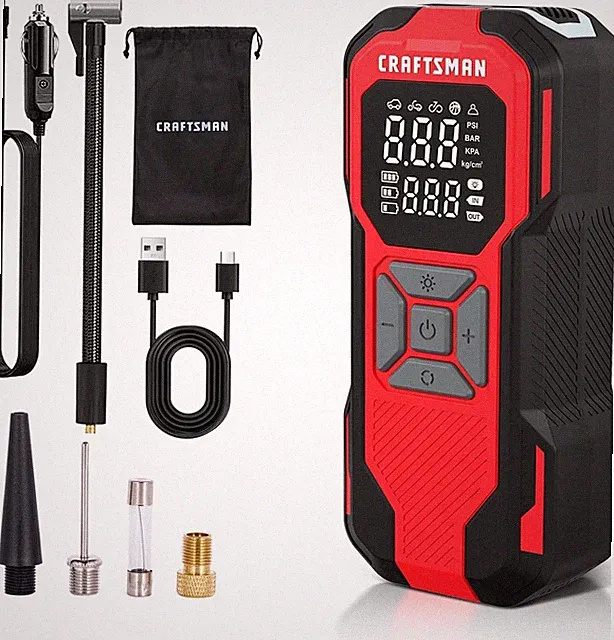 CRAFTSMAN 150PSI Cordless Tire Inflator Air Compressor 6000mAh 12V