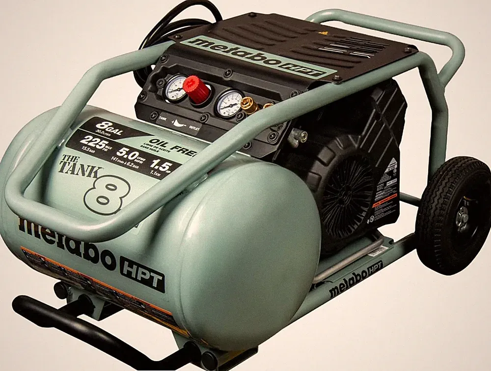 Metabo HPT 8-Gallon TANK Air Compressor, 225 PSI, Easy Mobility, Versatile Use